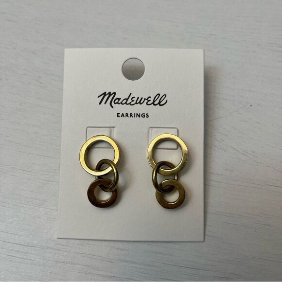Madewell To The Market Link Earrings Brass Ringlet Boho NEW - Picture 2 of 7
